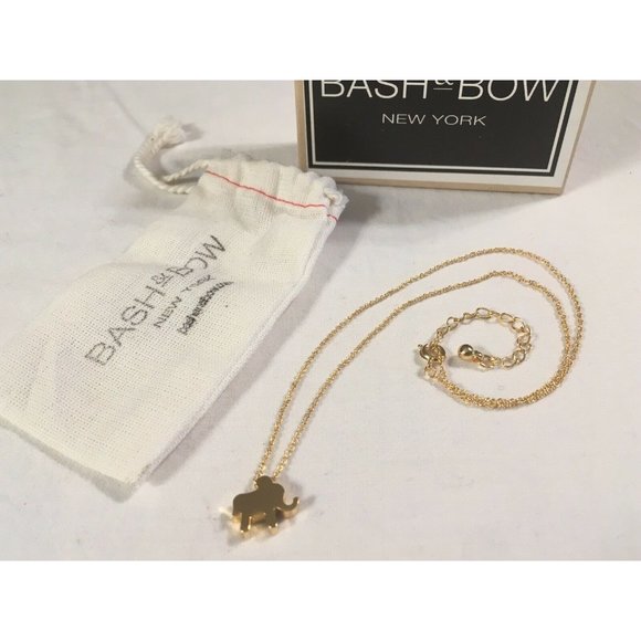 BASH & BOW NEW YORK Gold Tone Necklace, Good Luck Elephant Charm, Lovely & Sweet - Picture 2 of 4